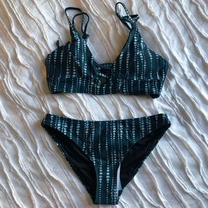 Cupshe Dream Space Lace Up Bikini Set